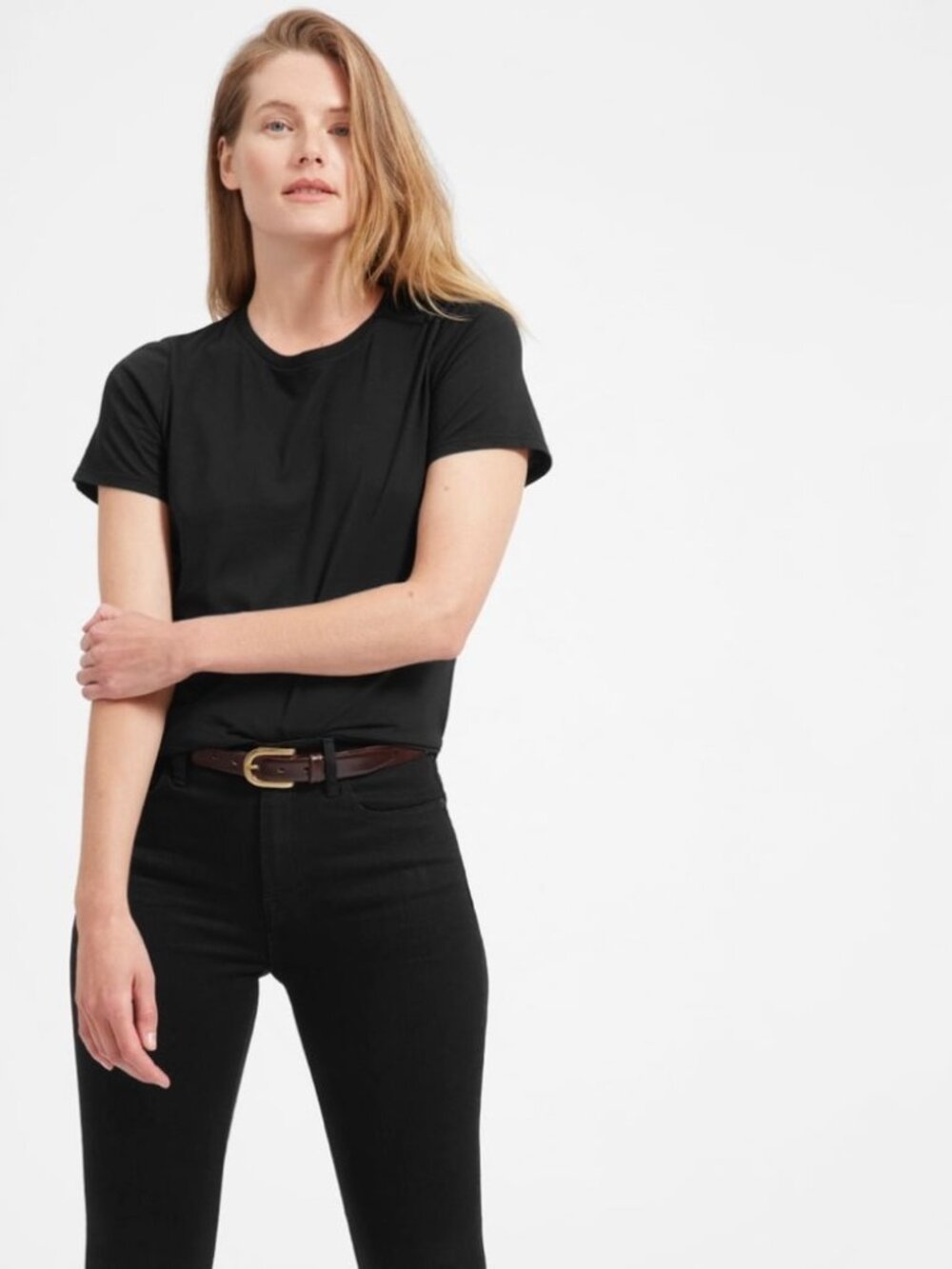 Everlane Black 100% Supima Cotton Crewneck Tee Made in LA Size XS